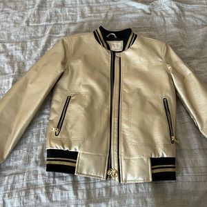 Michael Kors gold faux leather jacket